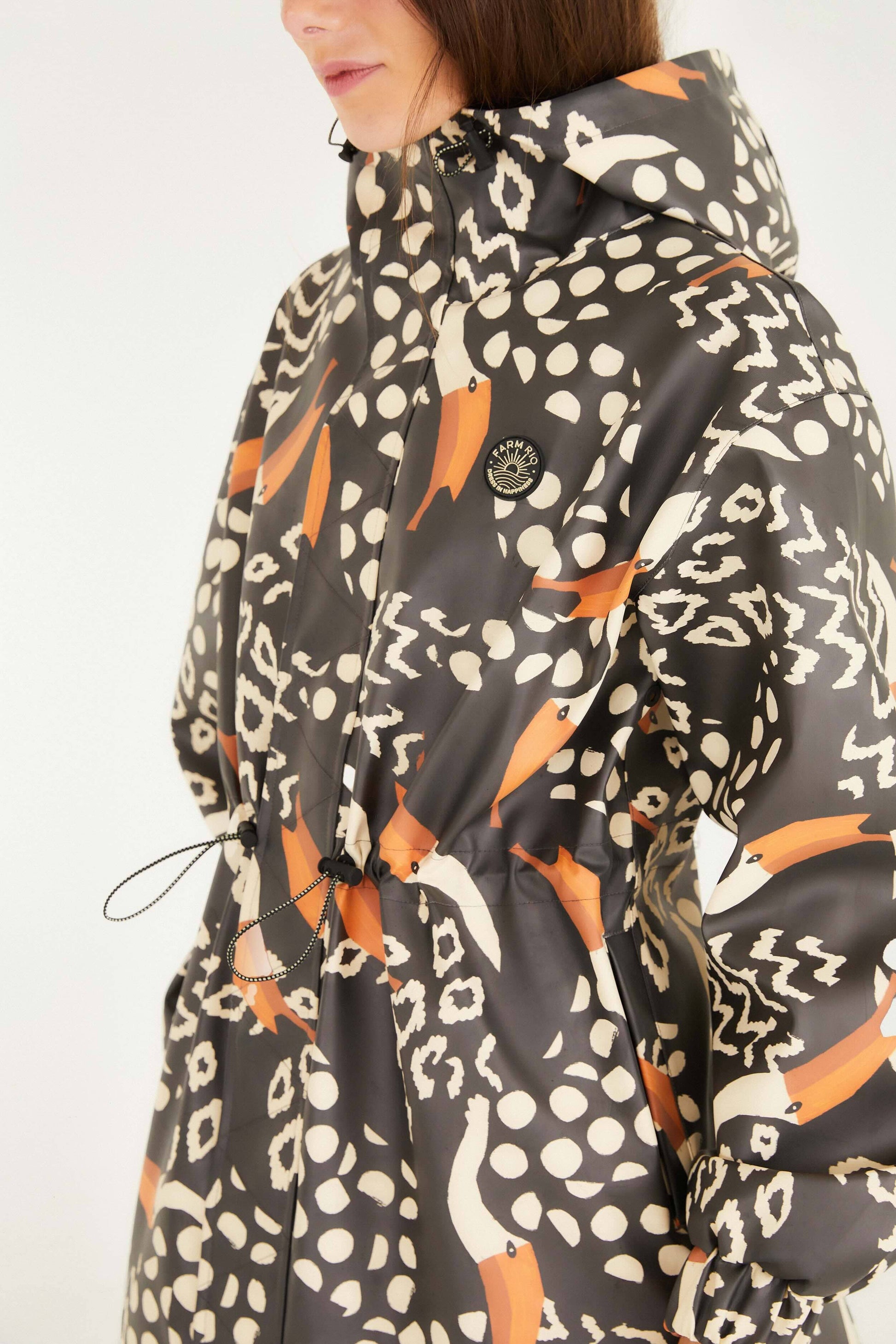 FARM Rio Sale by Type Black Tucanismo Raincoat