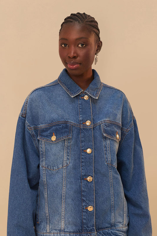 FARM Rio Sale by Type Denim Buttoned Jacket