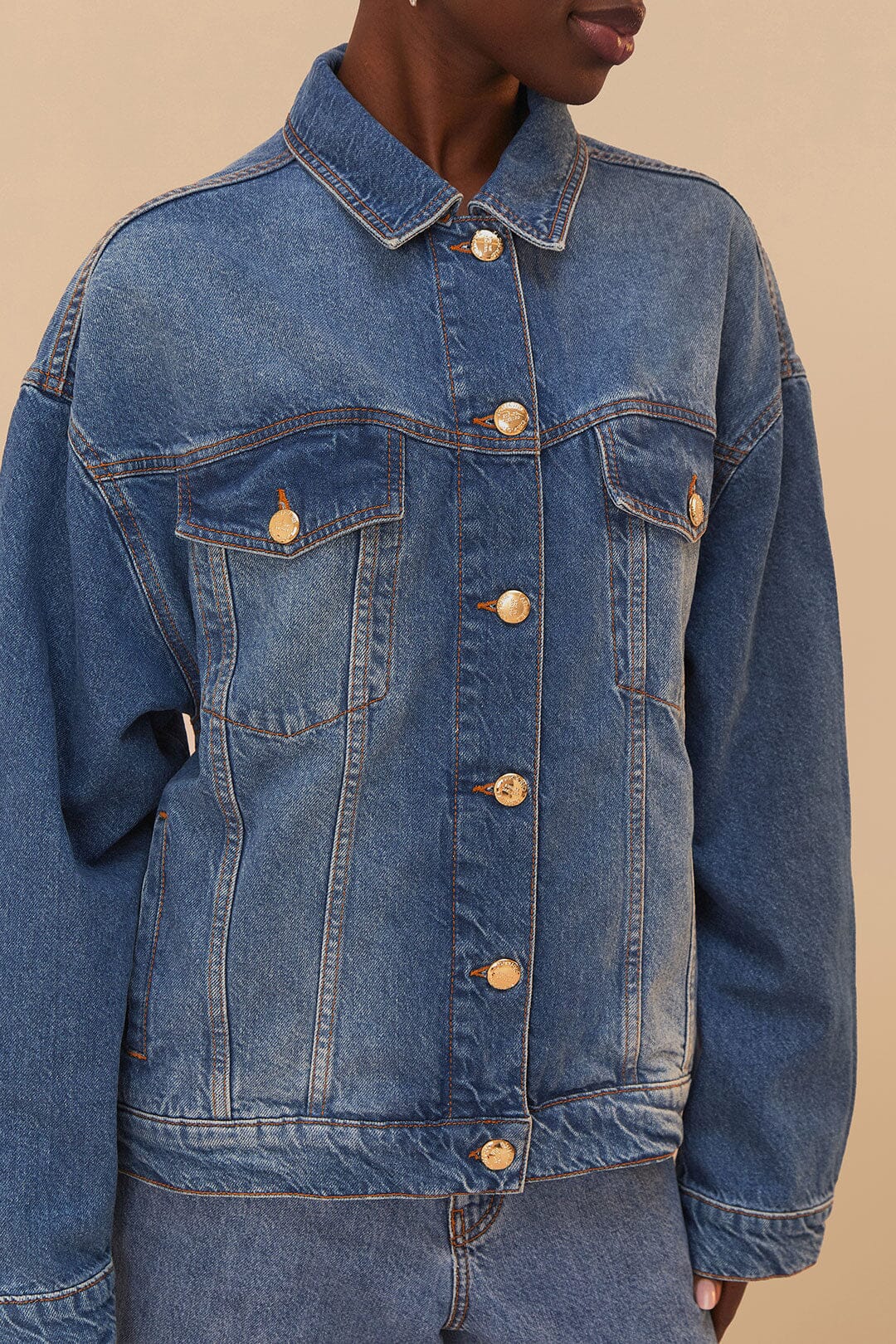 FARM Rio Sale by Type Denim Buttoned Jacket