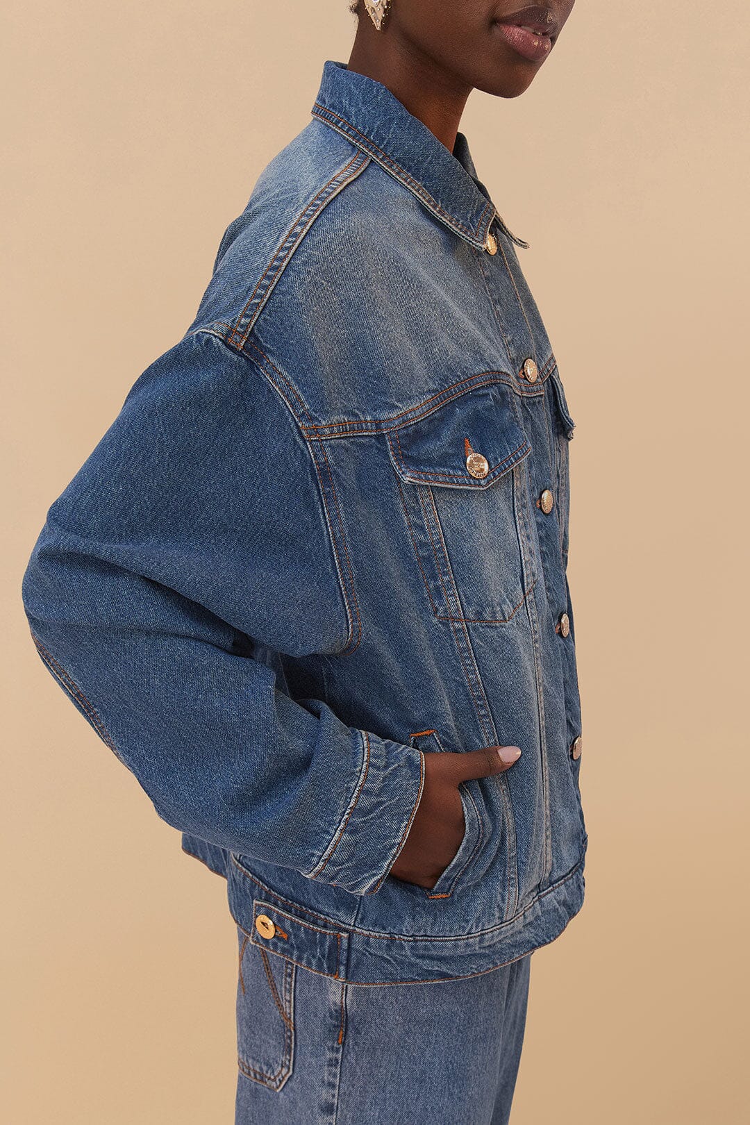 FARM Rio Sale by Type Denim Buttoned Jacket