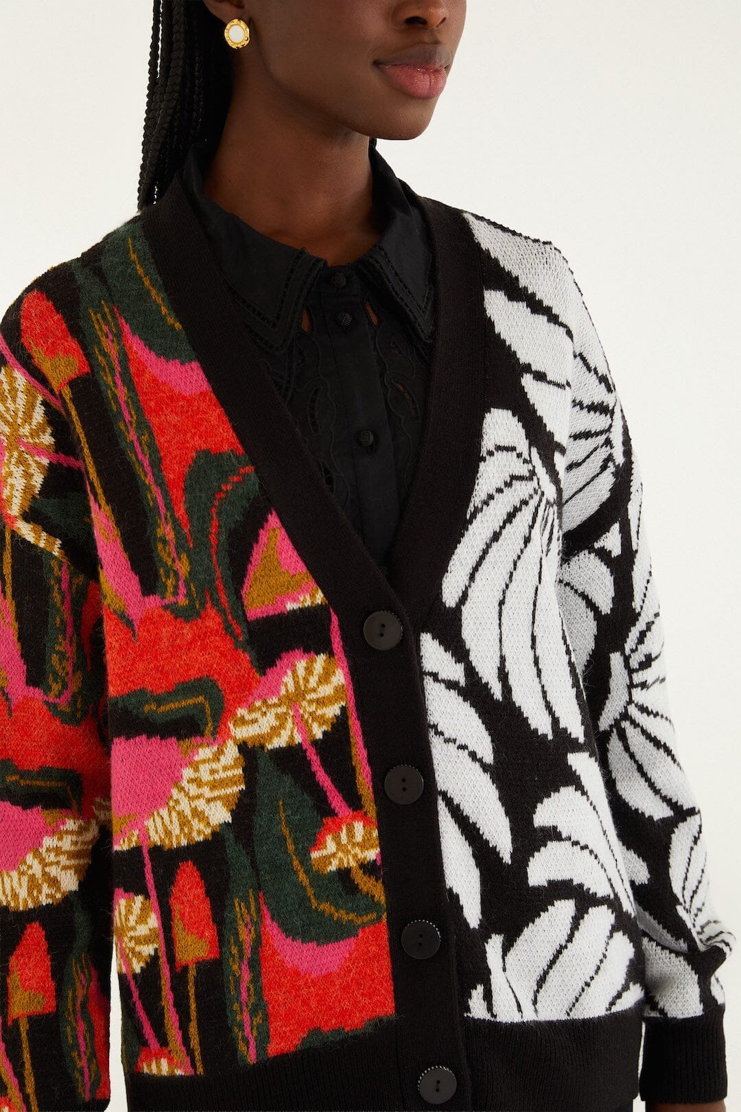 FARM Rio Sale by Type Mix Wild Mushrooms Knit Cardigan