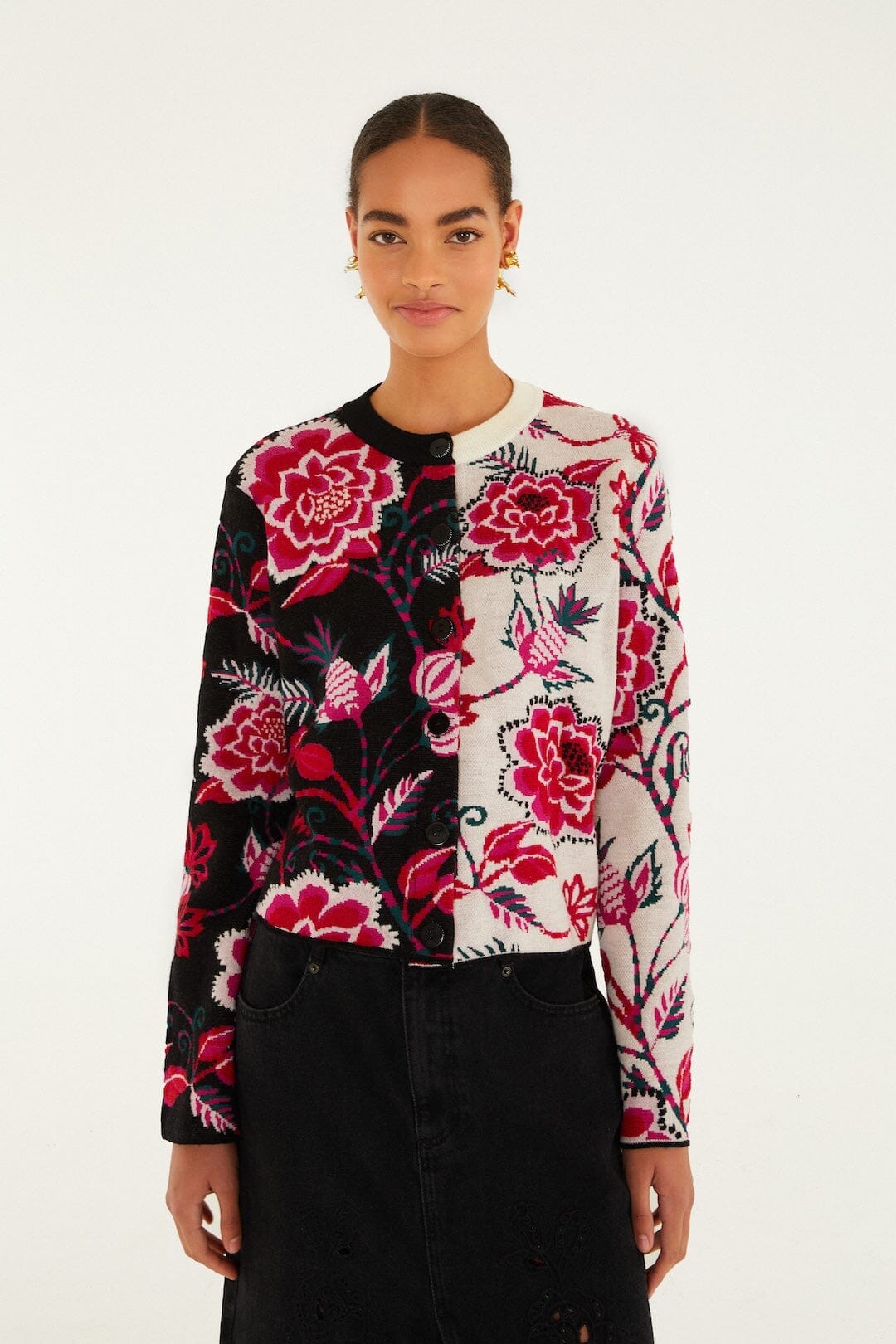 FARM Rio Sale by Type Mixed Winter Garden Knit Cardigan
