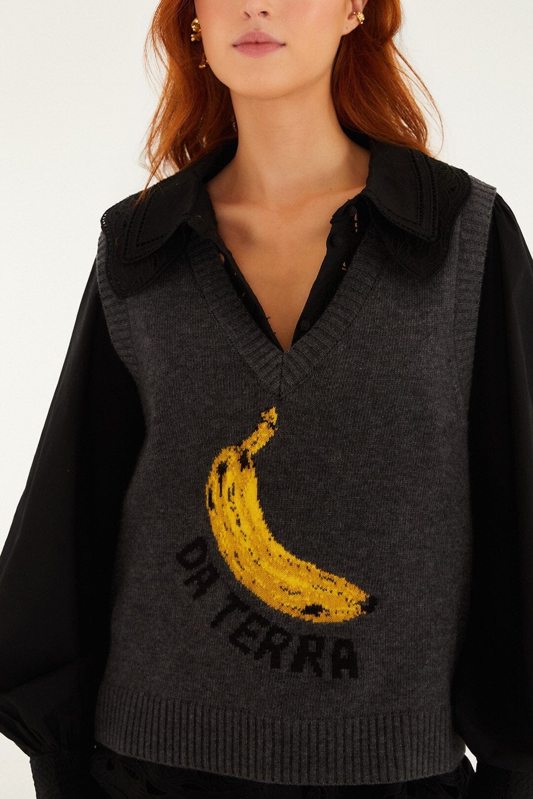 FARM Rio Sale by Type Grey Banana Da Terra Knit Vest