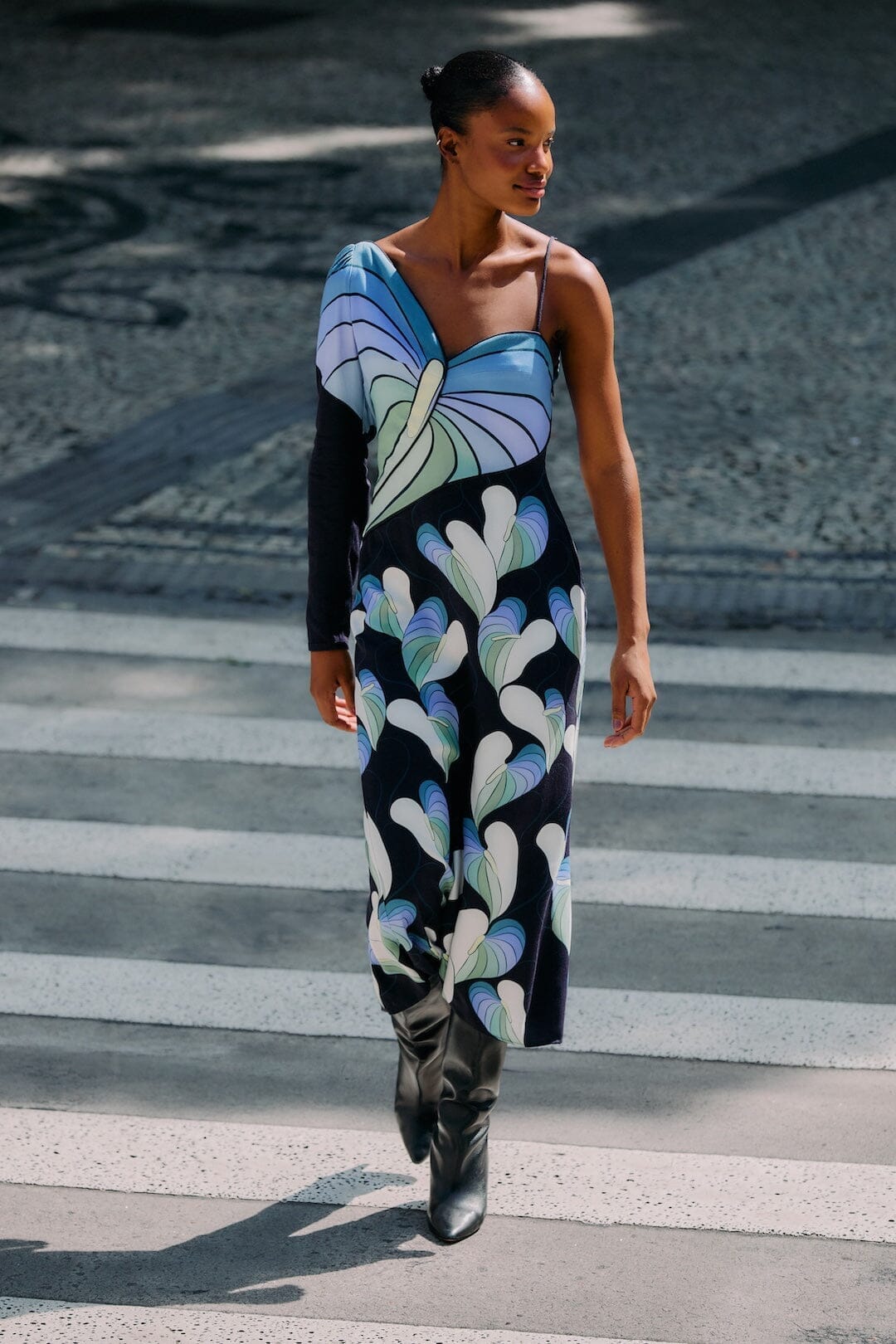FARM Rio Sale Dresses Black Lovely Anthurium One-Shoulder Maxi Dress