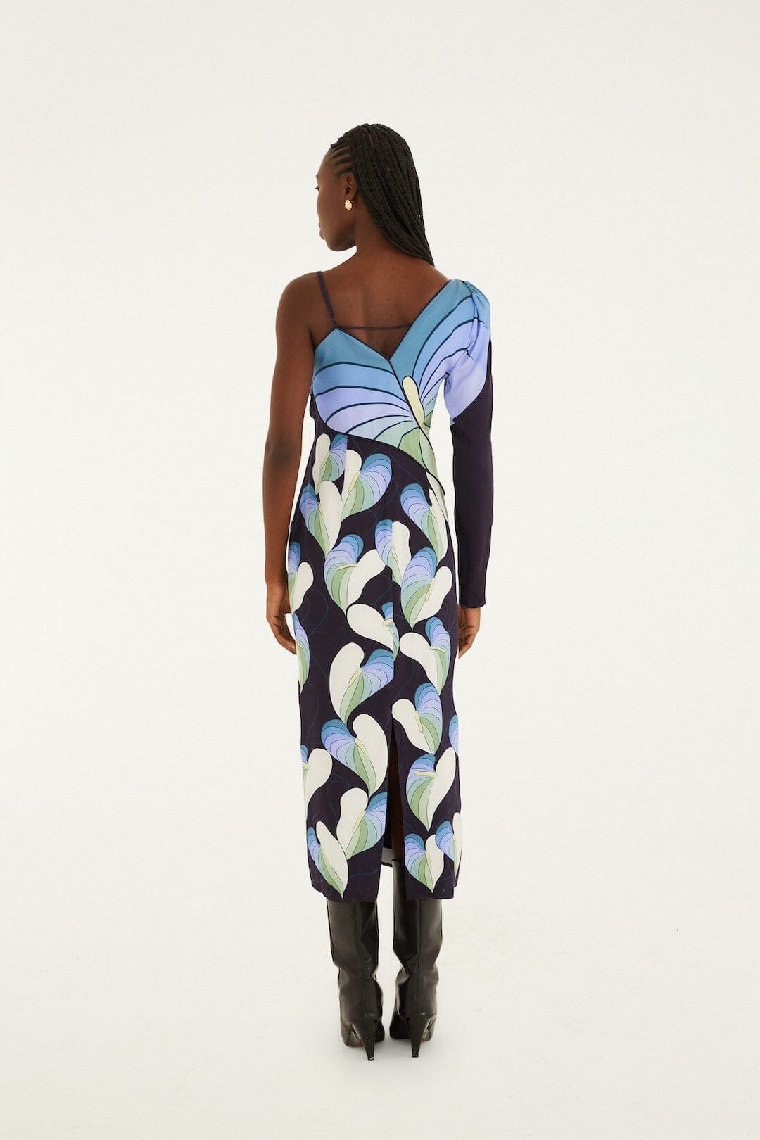 FARM Rio Sale Dresses Black Lovely Anthurium One-Shoulder Maxi Dress