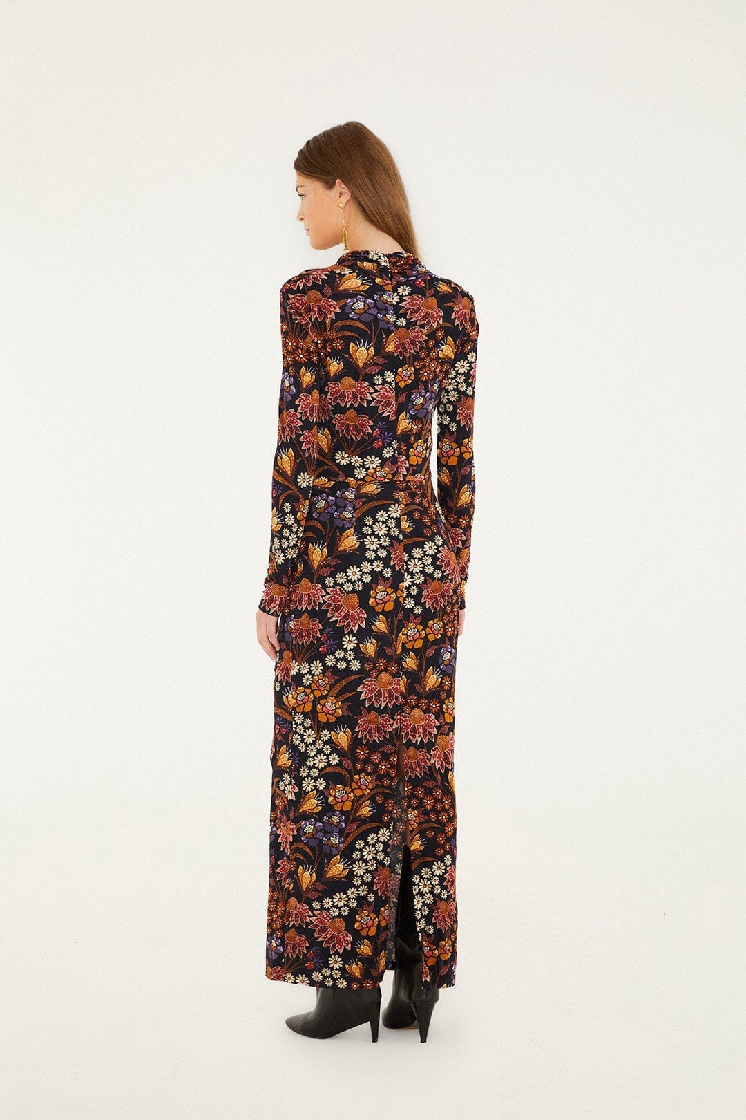 FARM Rio Sale Dresses Black Lili Long Sleeve Maxi Dress