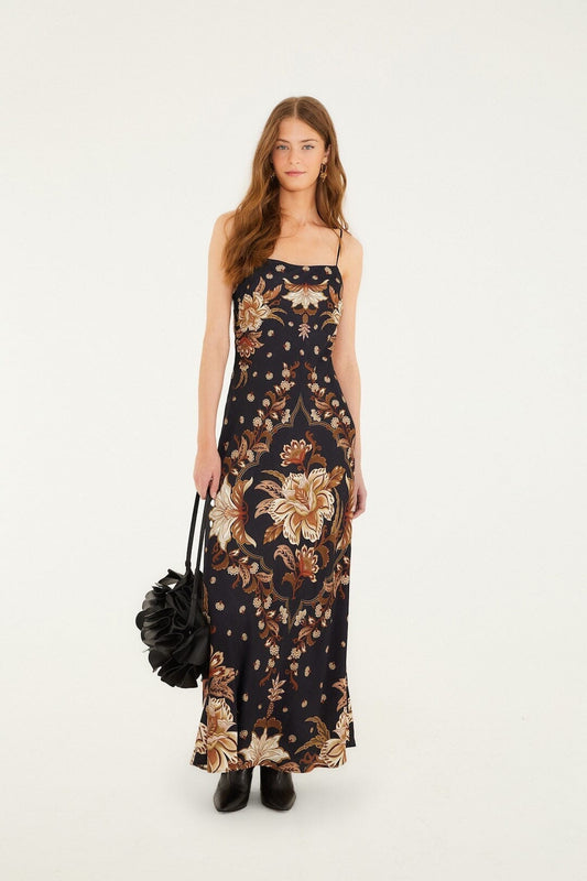 FARM Rio Sale Dresses Black Majestic Garden Lenzing™ Ecovero™ Viscose Slip Maxi Dress
