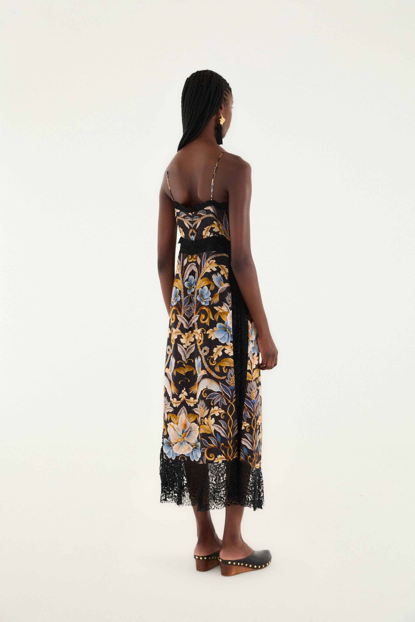 FARM Rio Sale Dresses Black Flowerful Garden Midi Dress