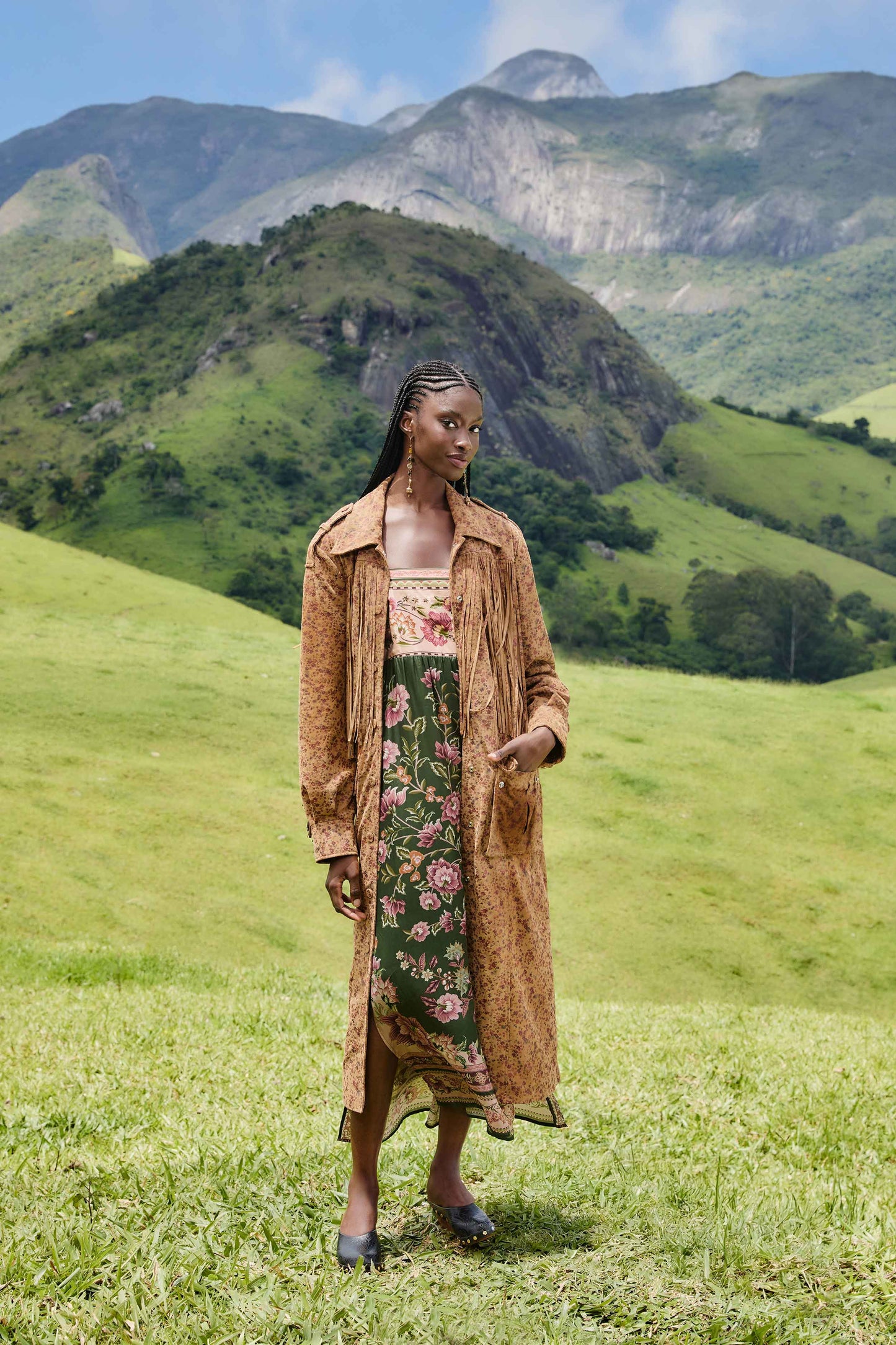 FARM Rio Sale Dresses Green Flowering Garden Tree Sleveeless Midi Dress