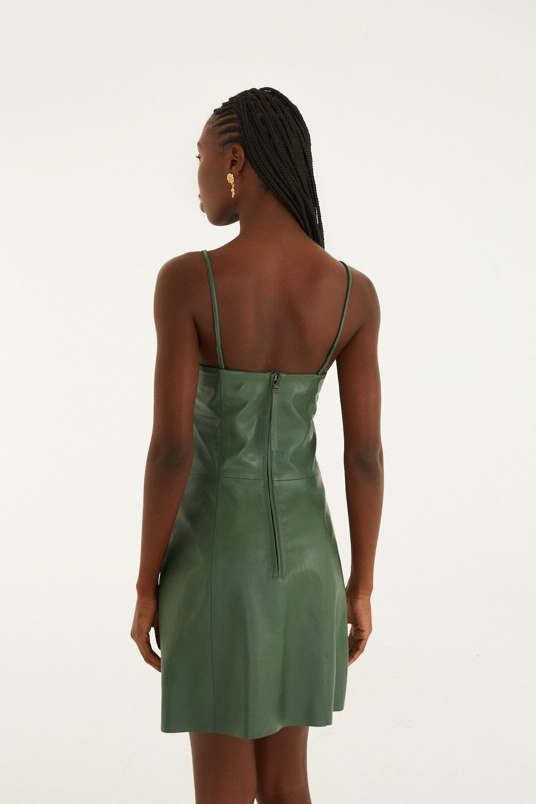 FARM Rio Sale Dresses Green 3d Flower Leather Mini Dress
