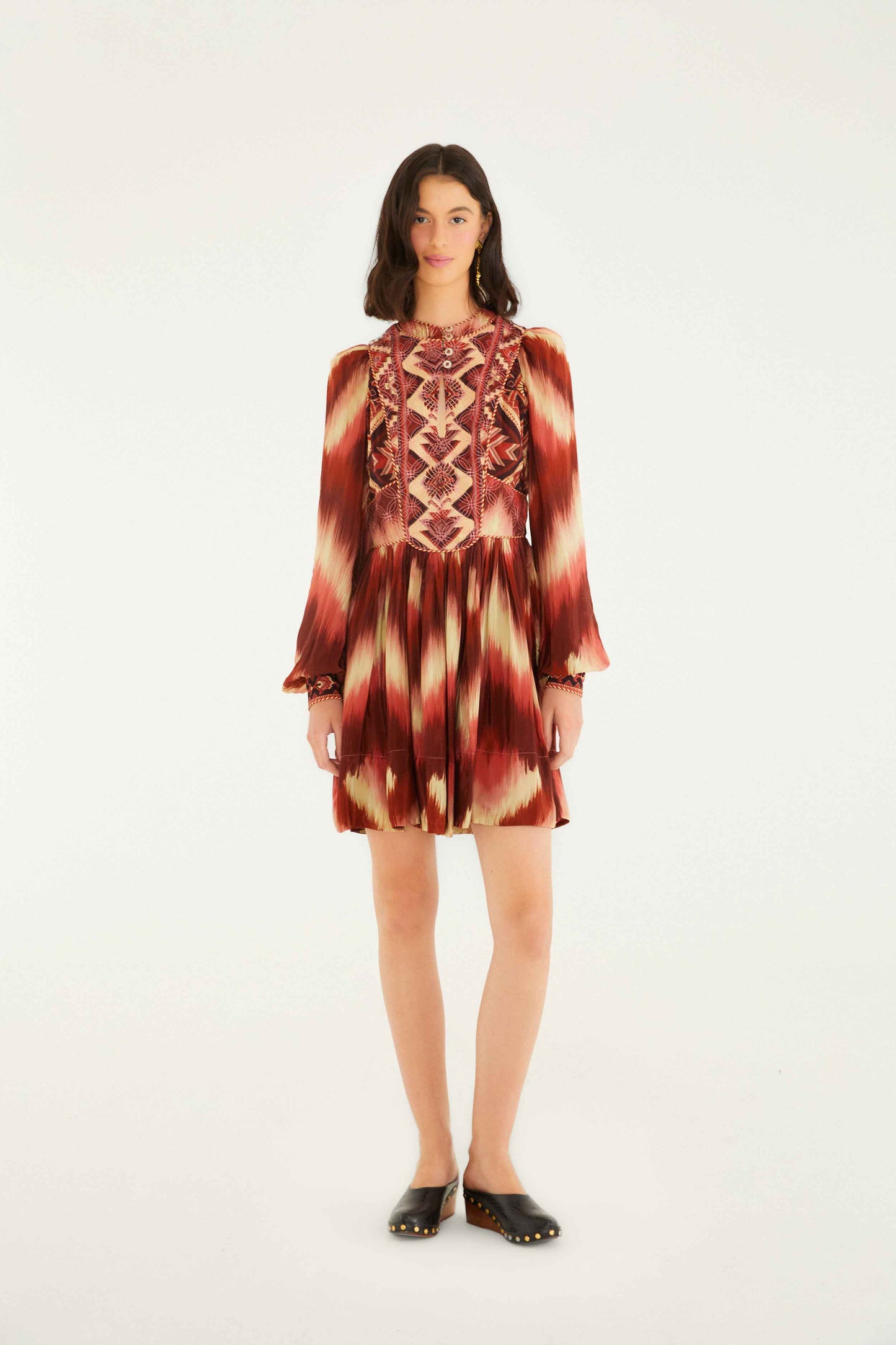 FARM Rio Sale Dresses Red Amanda Stripes Tapestry Quilted Mini Dress