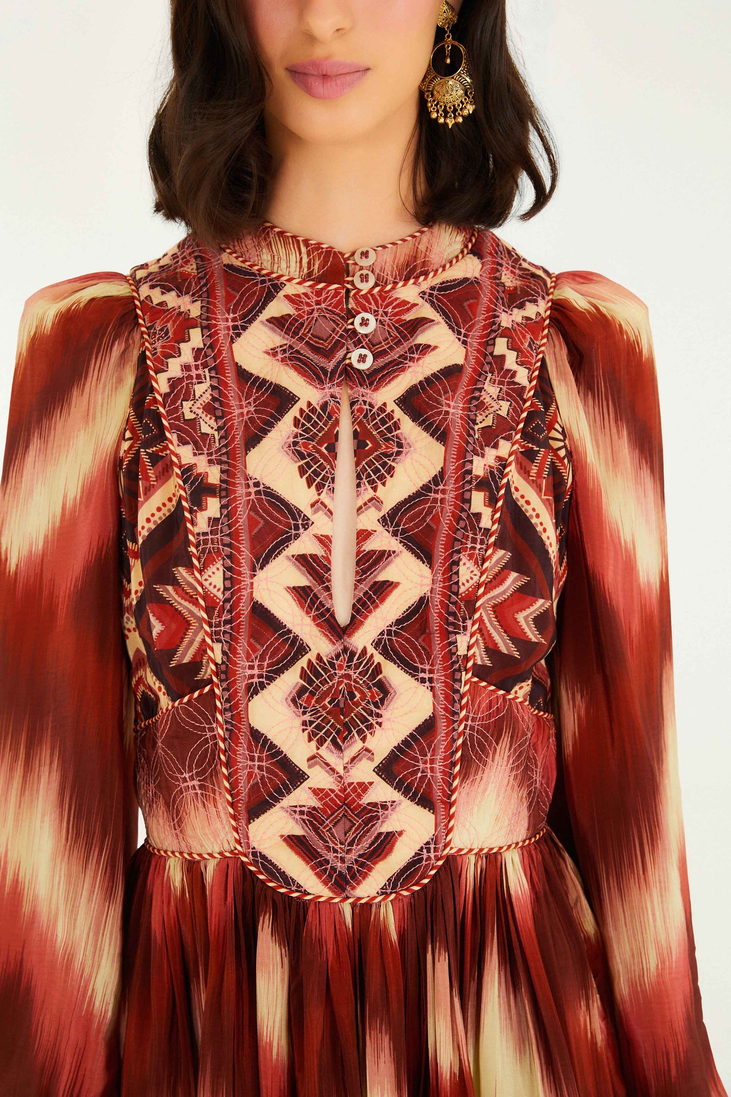 FARM Rio Sale Dresses Red Amanda Stripes Tapestry Quilted Mini Dress