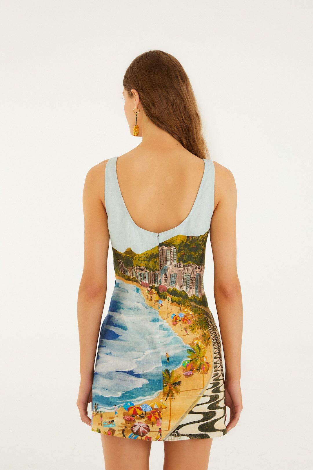 FARM Rio Shop Multicolor Copacabana Beach Euroflax Premium Linen Mini Dress