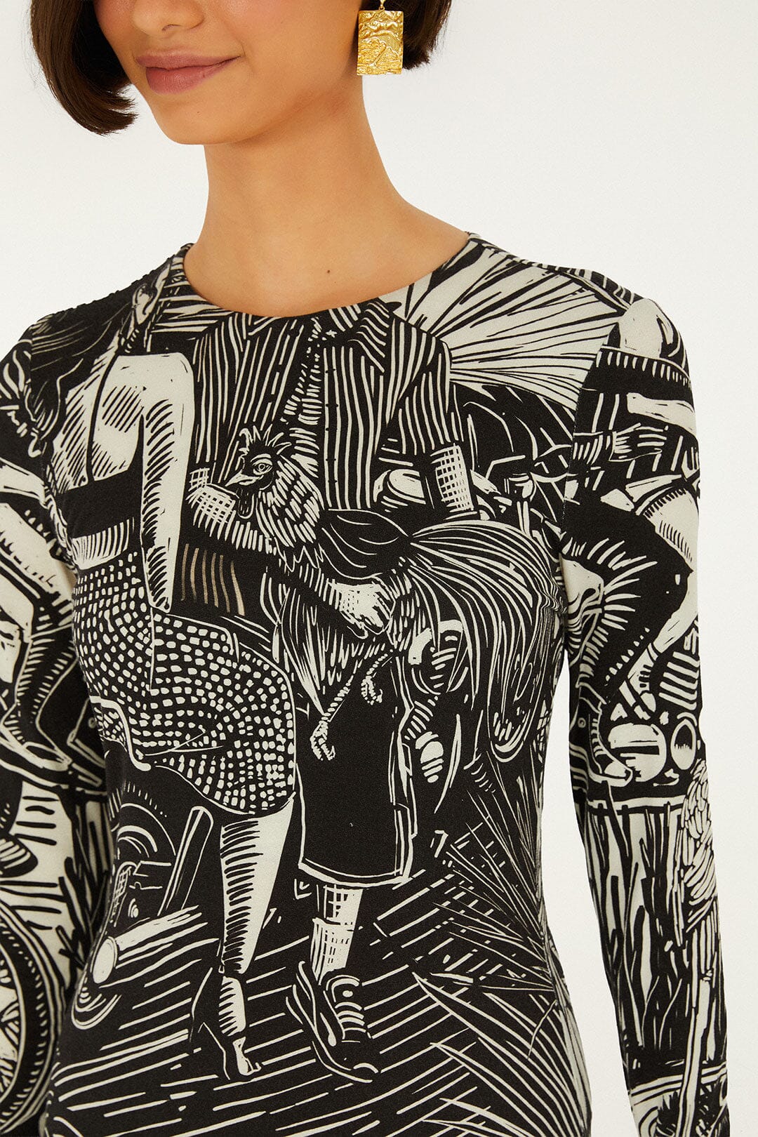 FARM Rio Shop Black Ruta Ruffled Hem Mini Dress