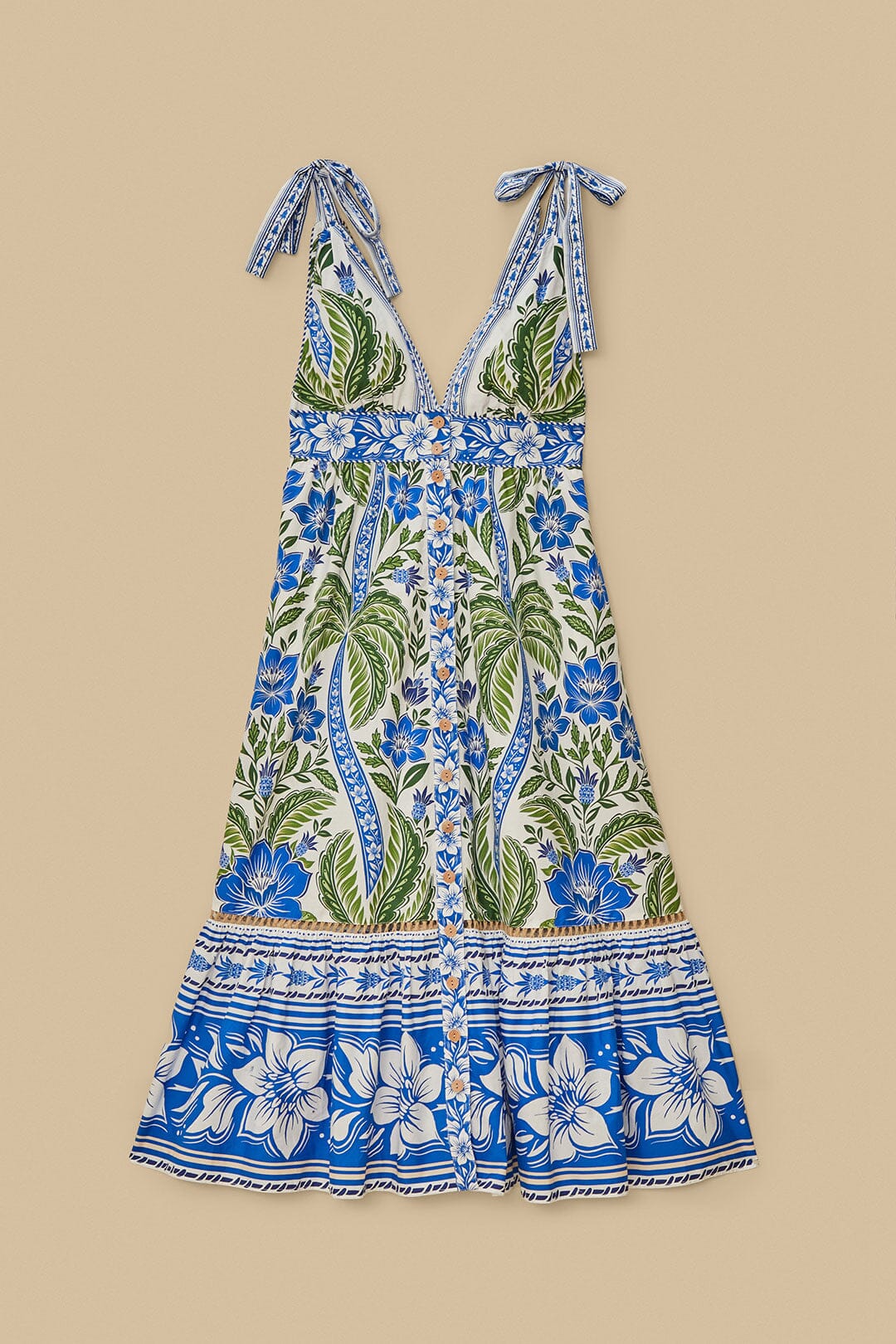 FARM Rio Shop Off-White Tropicance Organic Cotton Midi Dress