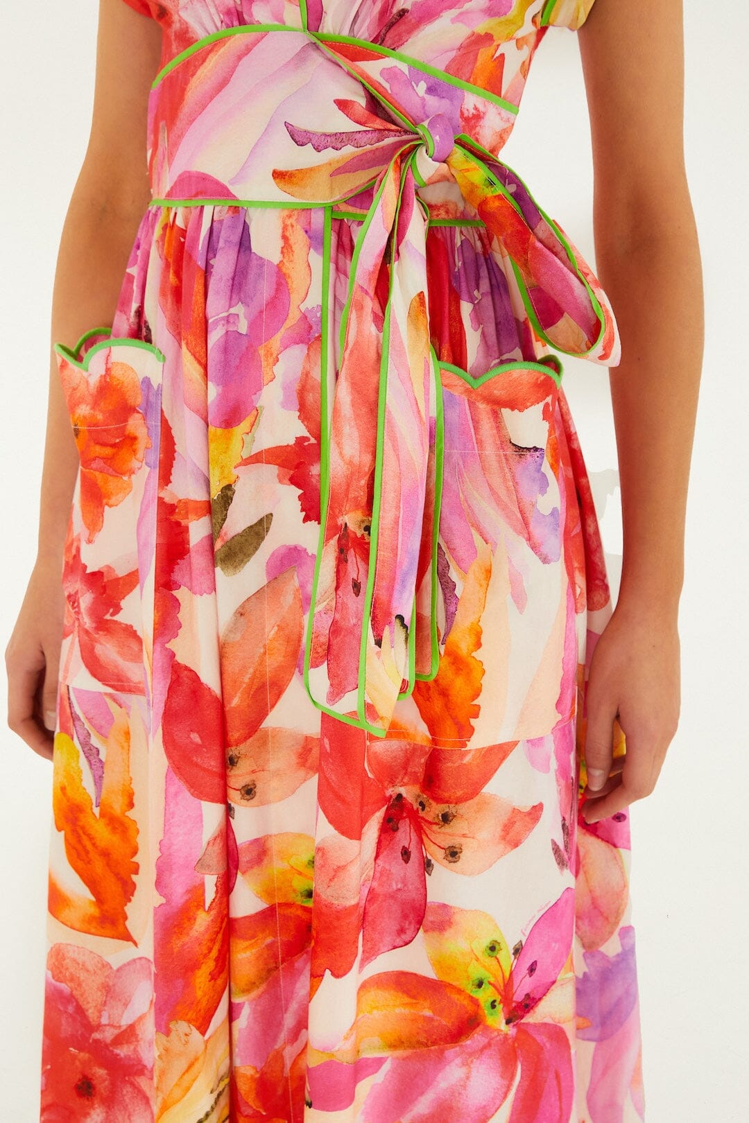 FARM Rio Shop Multicolor Artsy Flora Belted Maxi Dress
