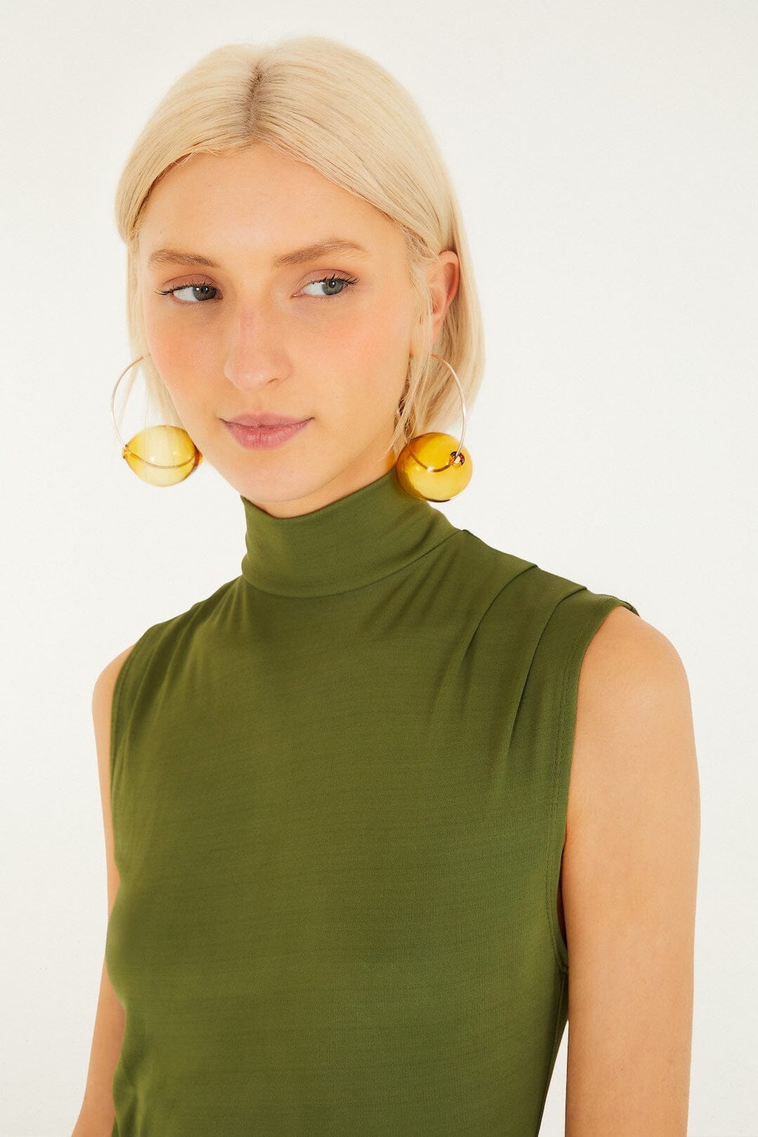 FARM Rio Shop Dark Green High Neck Cut-Out Maxi Dress