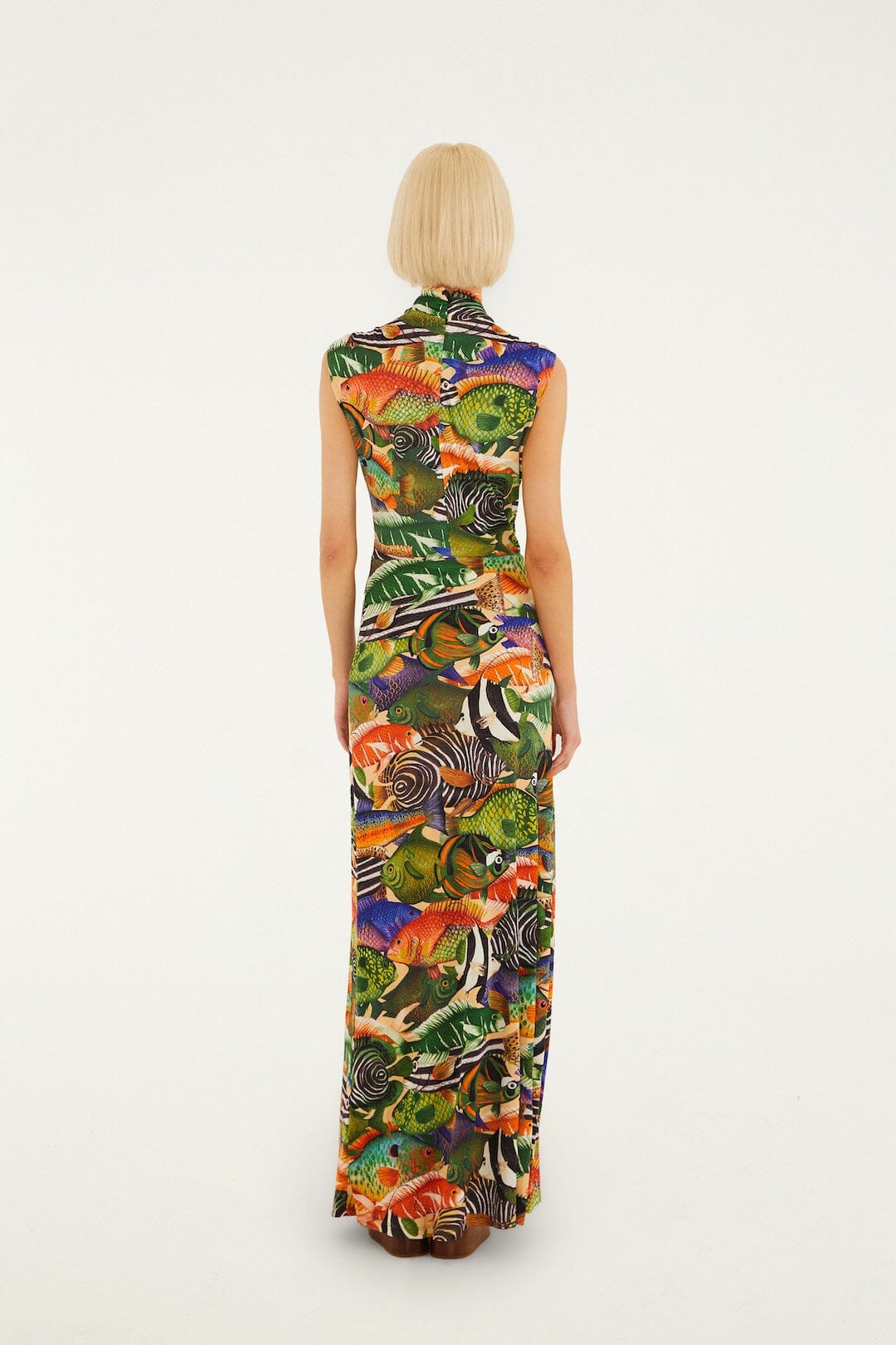 FARM Rio Shop Multicolor Fish Sea Sleeveless Maxi Dress