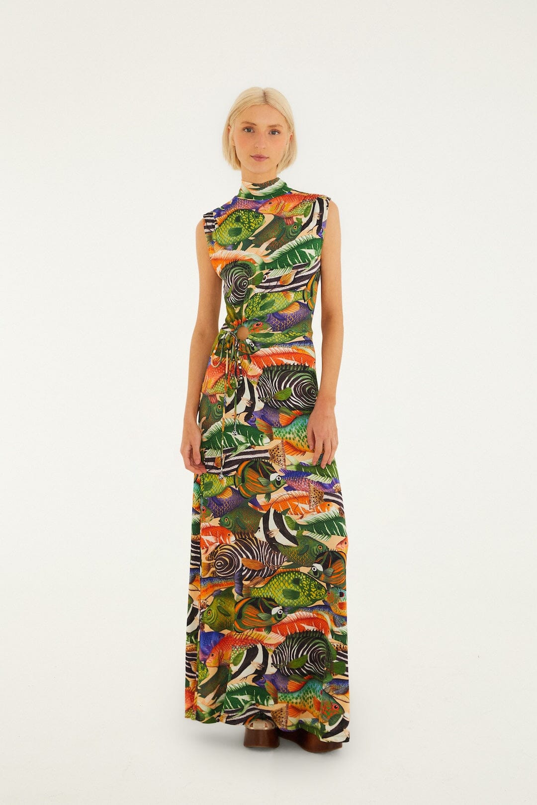 FARM Rio Shop Multicolor Fish Sea Sleeveless Maxi Dress