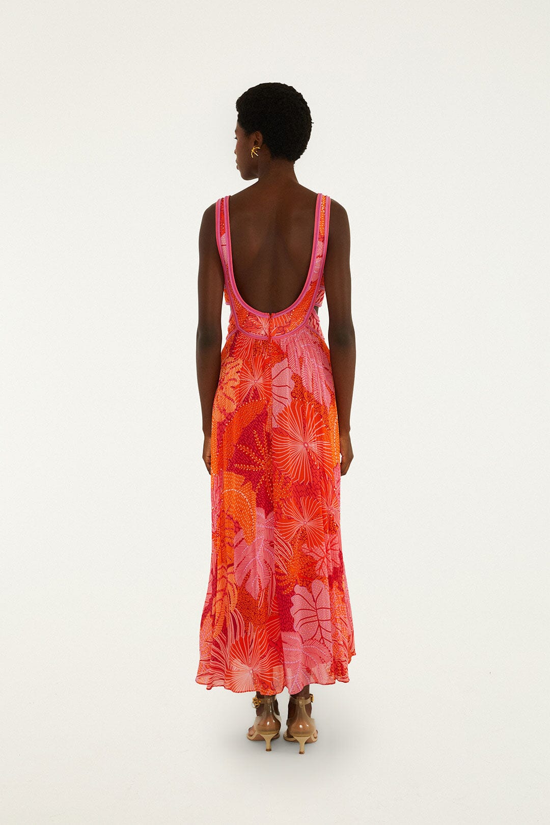 FARM Rio Shop Multicolor Delicate Forest Cut-Out Maxi Dress