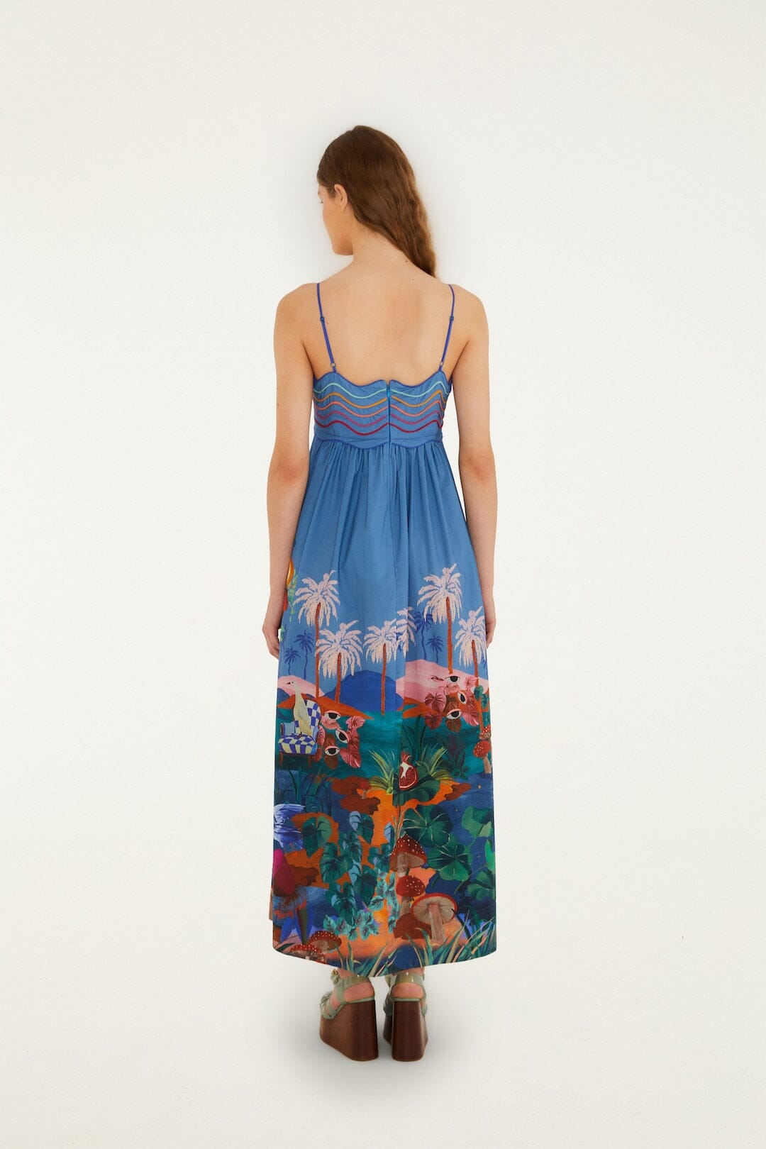 FARM Rio Shop Multicolor Dream Landscape Organic Cotton Sleeveless Maxi Dress
