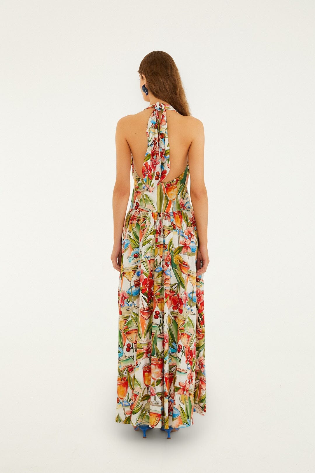 FARM Rio Shop Off-White Cocktail Lenzing Ecovero Euroflax Maxi Dress