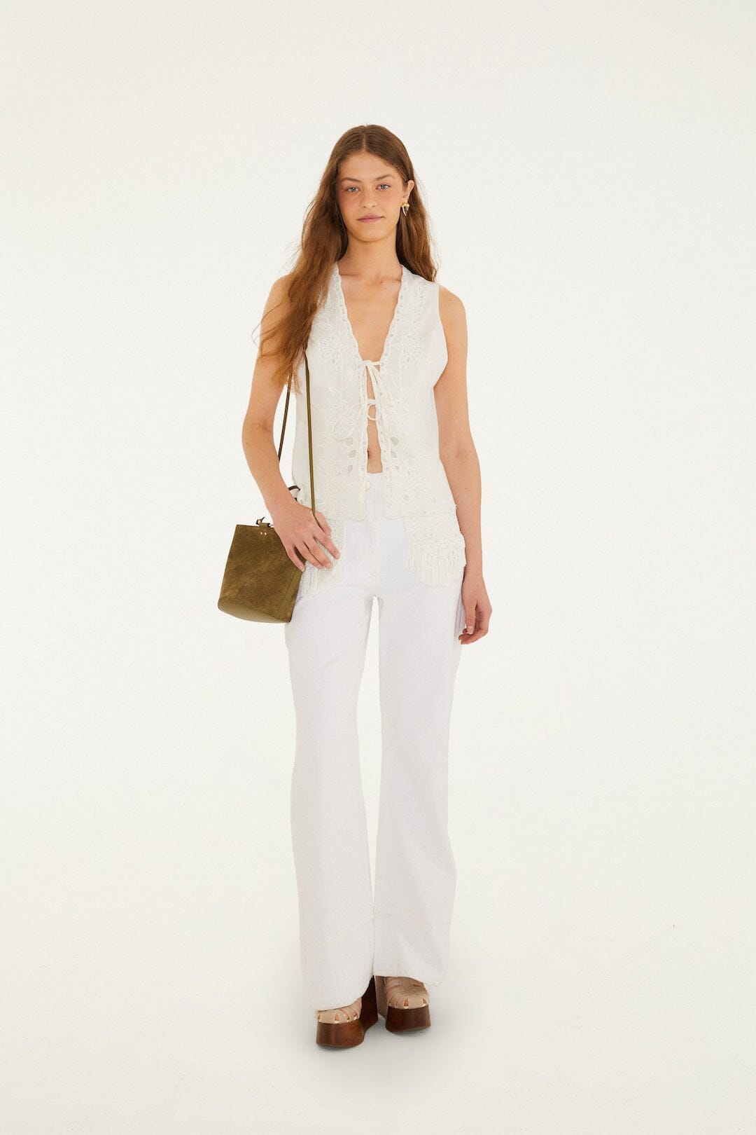 FARM Rio Shop Off-White Embroidered Lenzing Ecovero Euroflax Blouse