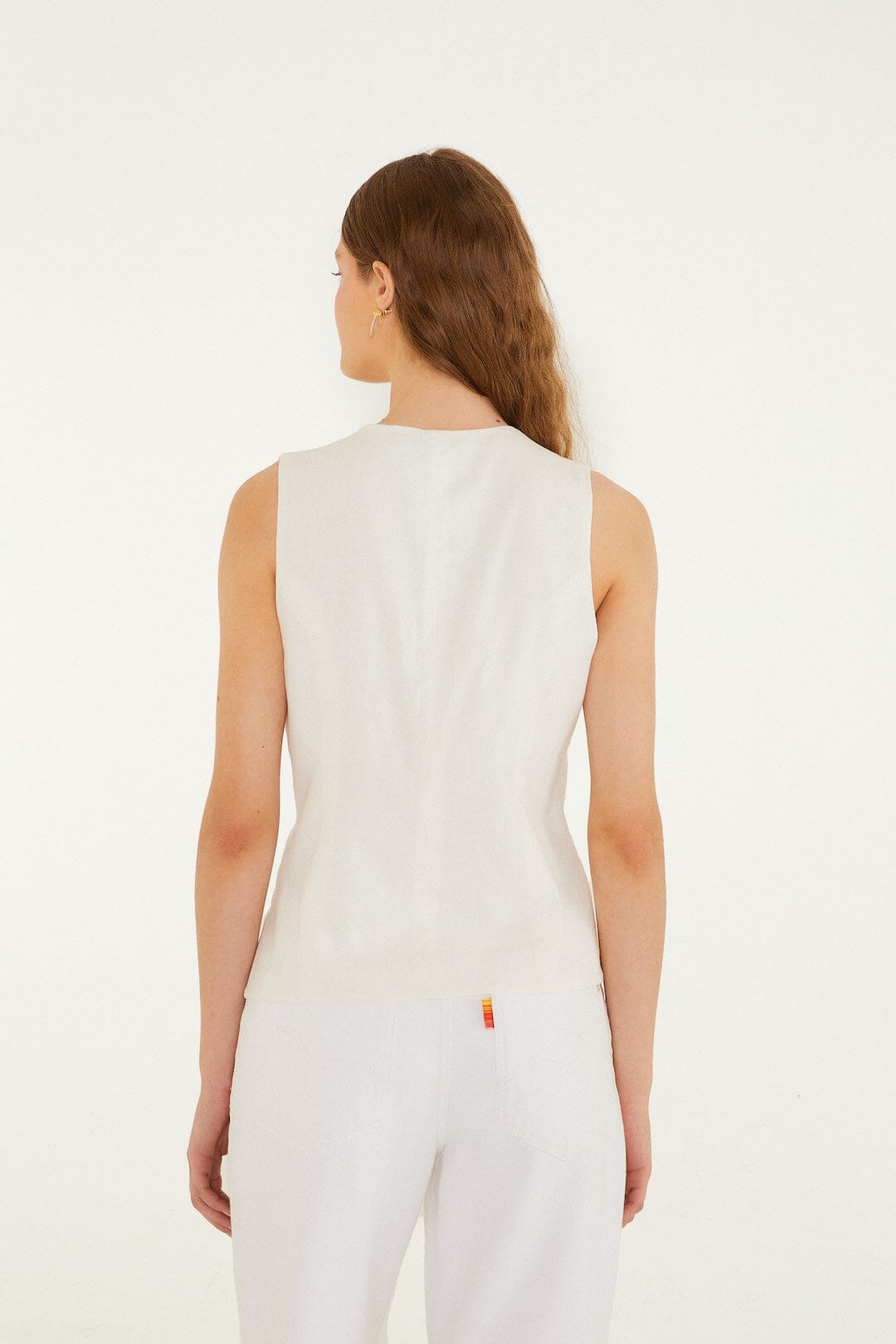 FARM Rio Shop Off-White Embroidered Lenzing Ecovero Euroflax Blouse