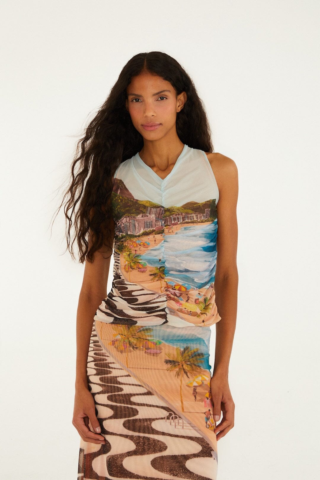 FARM Rio Shop Multicolor Copacabana Beach Sleeveless Blouse