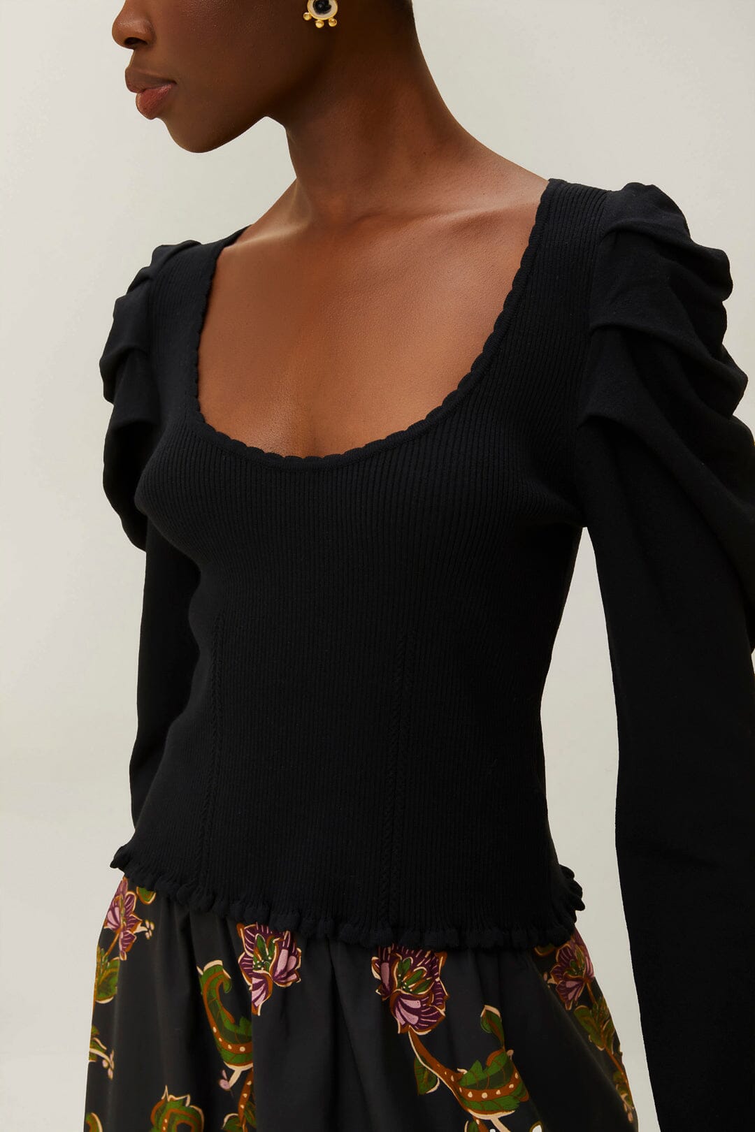 FARM Rio Shop Black Knit Blouse