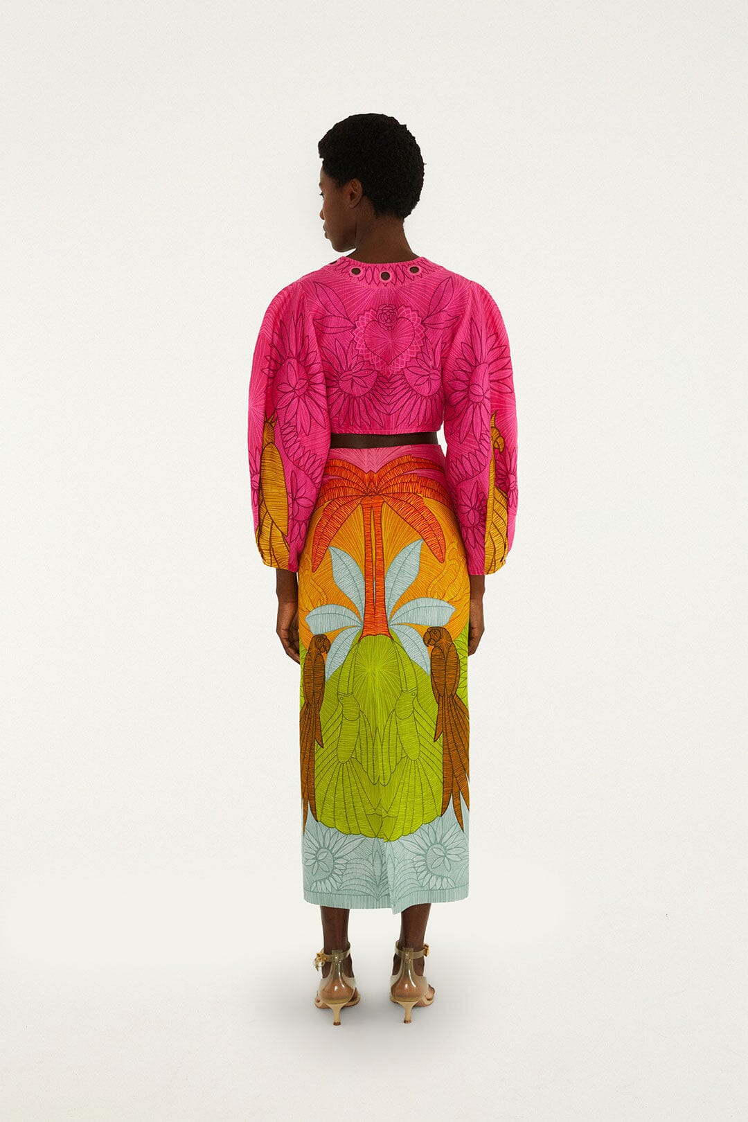 FARM Rio Shop Multicolor Usiacuri Euroflax Premium Linen Midi Skirt