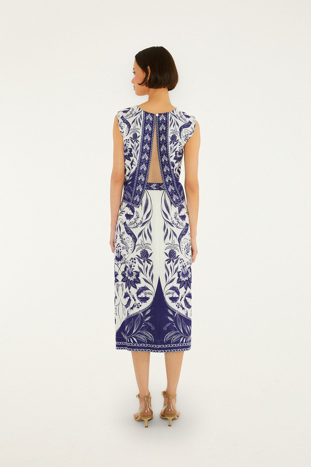 FARM Rio Shop Off-White Nina Lenzing Ecovero Euroflax Wrap Midi Skirt