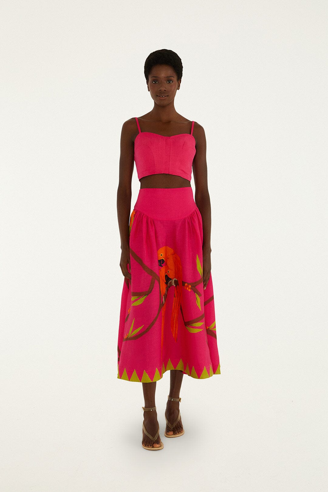 FARM Rio Shop Pink Euroflax Premium Linen Maxi Skirt