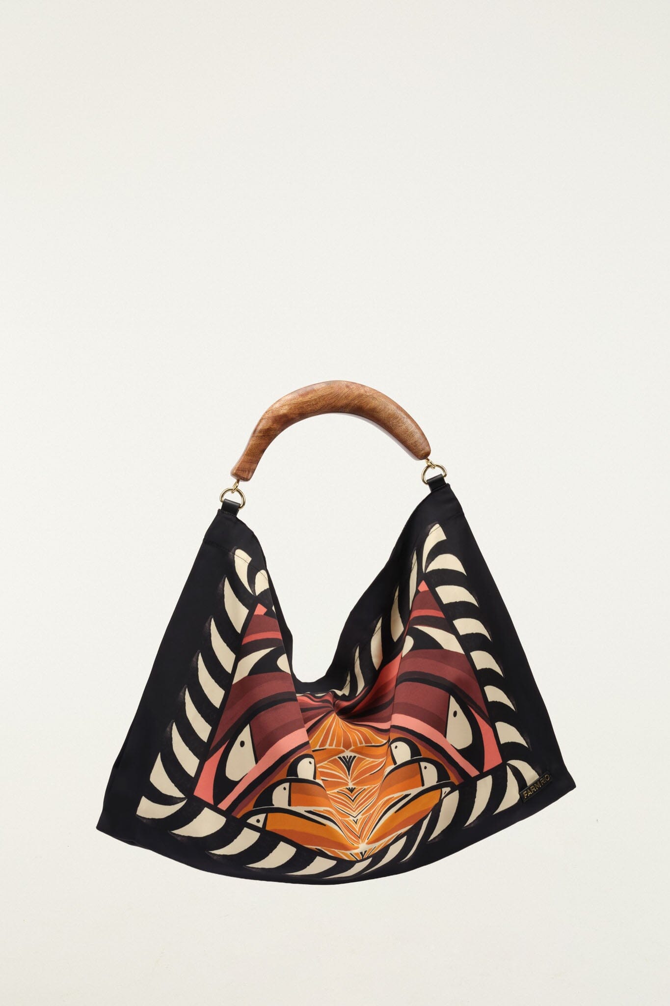 FARM Rio Shop Black Satin Small Scarf Bag