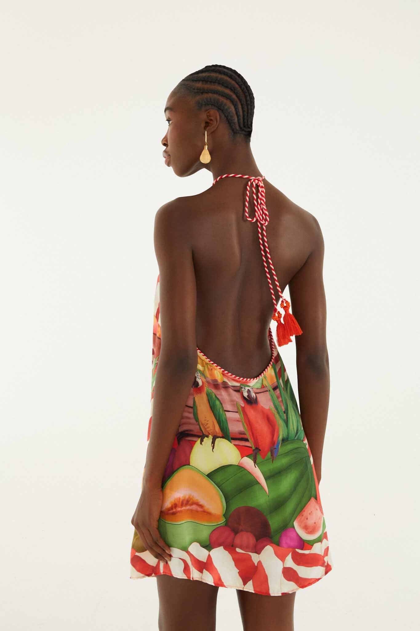 FARM Rio Shop Multicolor Tropical Rope Ties Mini Dress
