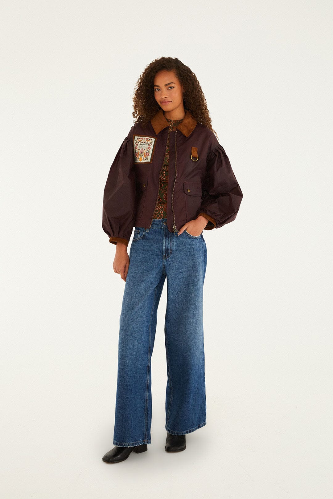FARM Rio Shop Burgundy Bow Jacket
