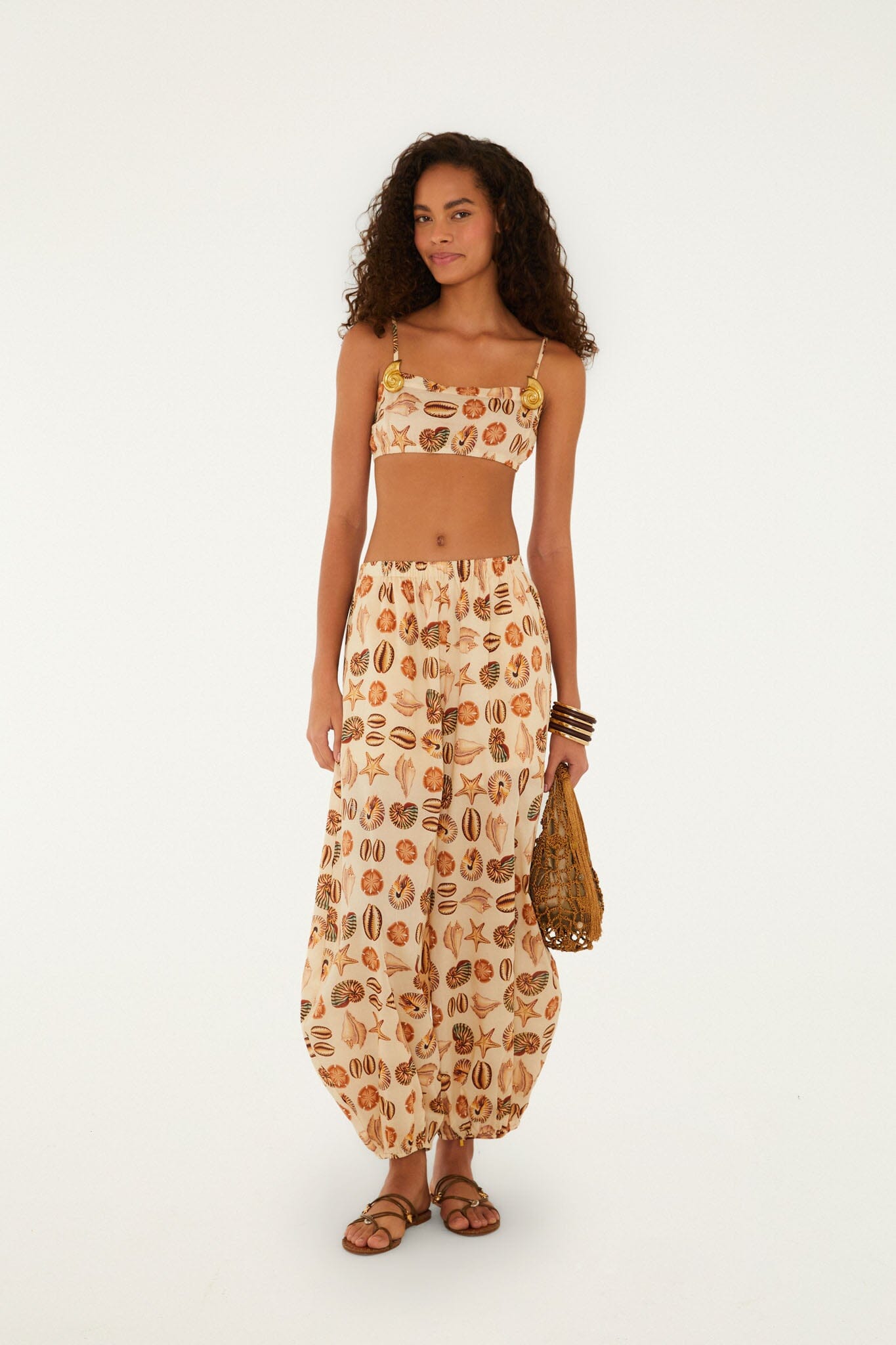 FARM Rio Shop Sand Marine Shells Broch Top