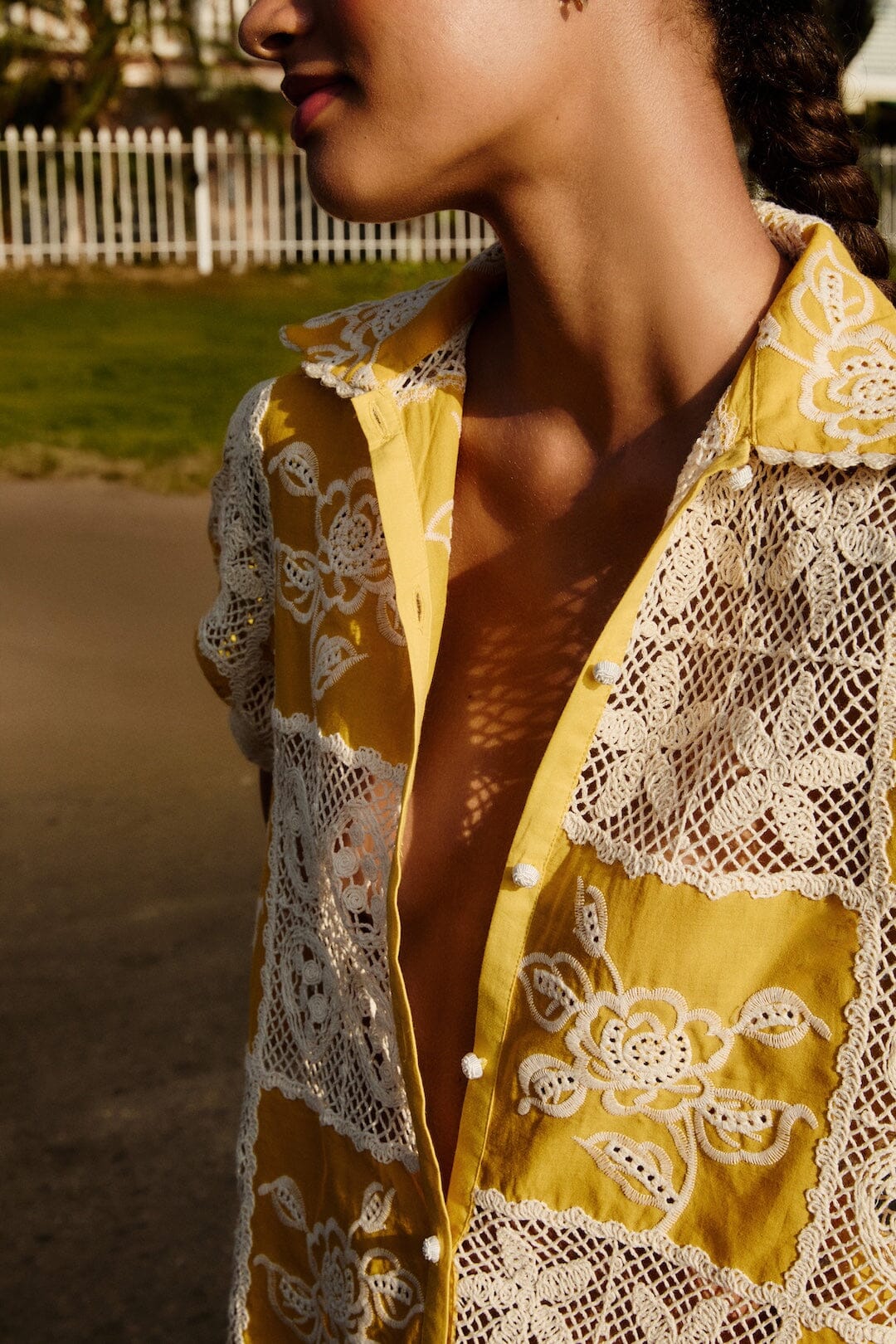 FARM Rio Shop Lace Short Sleeve Shirt